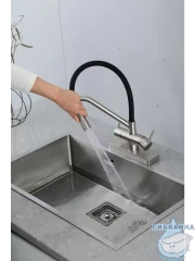 Смеситель кухни Gappo G4098-5 (сатин/черный)