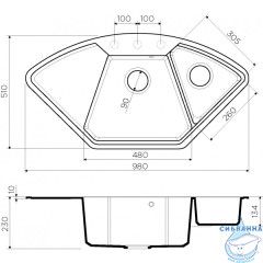 Кухонная мойка Omoikiri Yonaka-98-C-SA 4993717