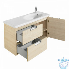 Тумба подвесная Roca Etna 100 см (2 ящика и 1 дверка) 857302445 с раковиной Roca 100 см дуб верона