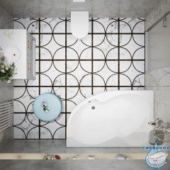 Акриловая ванна Тритон Мари 170х110 L с каркасом