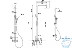 Душевая система Allen Brau Eclipse 200 1 режим 314332 (черный матовый)