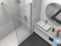 Walk-in Vincea Walk In HS 90 профиль вороненая сталь, стекло прозрачное VSW-1HS900CLGM