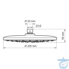 Верхний душ WasserKRAFT 230 1 режим (черный) A077 