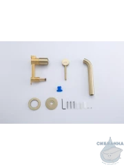 Смеситель для раковины встраиваемый Gappo G1206-3 (сатин золотой)