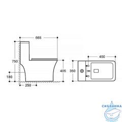 Унитаз напольный безободковый Azario Lodi с бачком и сиденьем Soft Close (микролифт) AZ-8617