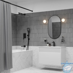 Встраиваемая система с тропическим, ручным душем и изливом, матовый черный, Parker, IDDIS, PARBL03i68 душем, матовый черный, Parker, IDDIS, PARBL03i68