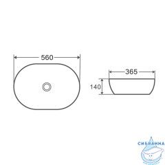 Раковина на столешницу 56 см Calypso CS11385