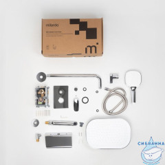 Душевая система скрытого монтажа с тропическим душем, ручным душем и изливом, глянцевый хром, Azure, Milardo, AZUSB03M68