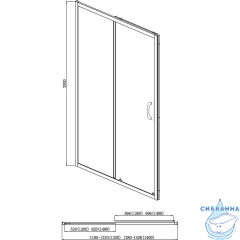 Дверь в нишу Azario Milton 140x200 AZ-ND6121 1400 профиль серебро, стекло прозрачное