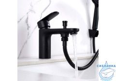 Смеситель для ванны на борт Aquatek Ника AQ1844MB (черный матовый)