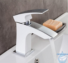 Смеситель для раковины Gappo G1007-7 (без донного клапана) (хром/белый)