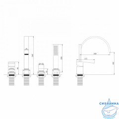 Смеситель для для ванны на борт Abber Wasserfall AF8613G (золото матовое)