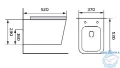 Инсталляция TONI ARTI TA-01 с кнопкой смыва TA-0044 в комплекте с безободковым унитазом Noche c сиденьем Soft close (микролифт)