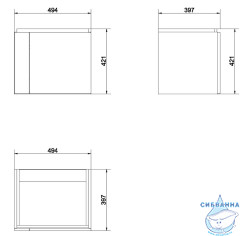 Тумба Cersanit Colour 50 белый с раковиной Cersanit Como 50
