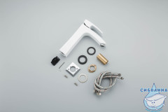 Смеситель для раковины Gappo G1007-78 (без донного клапана) (хром/белый)