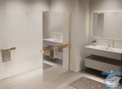 Walk-in Vincea Walk In HS 90 профиль брашированное золото, стекло зеркальное VSW-1HR900MRG