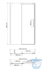 Дверь в нишу Wasserkraft Dinkel 120 см профиль хром, стекло прозрачное 58R05 