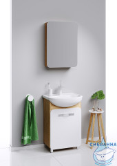 Тумба Aqwella Classic Вега 55 с раковиной Уют 55 дуб сонома