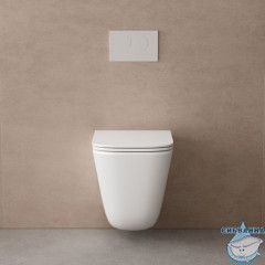 Унитаз ABBER Rechteck AC1220TC подвесной белый, безободковый, смыв торнадо, с закрытым дном