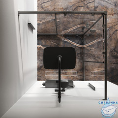 Душевое ограждение AM.PM Func 90x90 W84G-403-9090-BТ профиль черный, стекло прозрачное (без поддона)