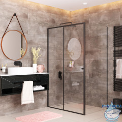 Душевое ограждение Wasserkraft Dill 120x90 61S07 профиль черный, стекло прозрачный (без поддона)