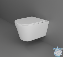 Унитаз подвесной безободковый Aquatek Оберон AQ1363W-00 с сиденьем Soft Close (микролифт)