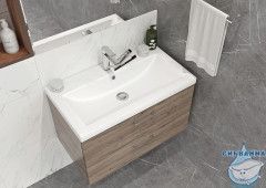 Тумба Cersanit Lara 50 орех с раковиной Como 50