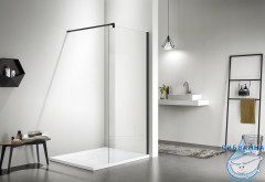 Душевое ограждение Aquatek Walk in 100х200 AQ WIW 10020BL профиль черный, стекло прозрачное 