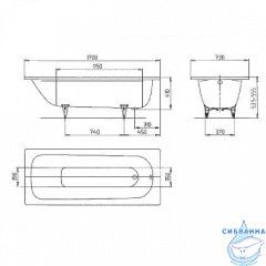 Стальная ванна Kaldewei Saniform Plus 371-1 170x73 standard с ножками