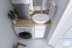 Тумба 1Marka Wash 50 белый со столешницей Wash 110 R белый глянец и раковиной  Roll 53