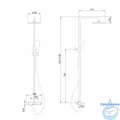 Душевая система Abber Emotion  250 1 режим AF8816 (хром)
