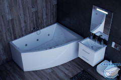 Акриловая ванна Aquatek Оракул R 180х125 с каркасом