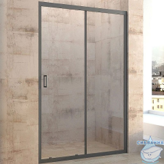 Дверь в нишу Veconi Vianno 140 профиль черный, стекло прозрачное VN46B-140-01-C5