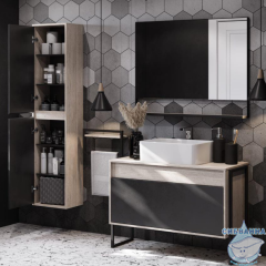  Пенал Aquaton Лофт Урбан 37 см  дуб орегон/серый графит