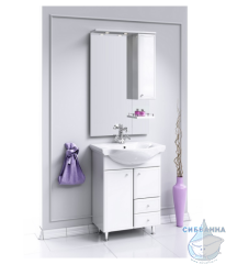 Тумба напольная Aqwella Барселона 65 белый глянец с раковиной Стиль 66