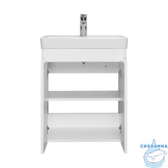 Тумба Акватон Сканди Doors 55 с раковиной Адриана 55 белый глянец/матовый