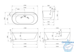 Акриловая ванна Abber 170х80 AB9444MW