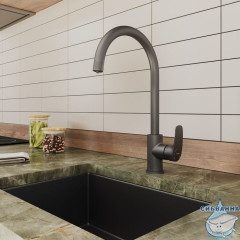 Смеситель для кухни с каналом для фильтрованной воды, графит,Rora,Mi,RORGMFJM05