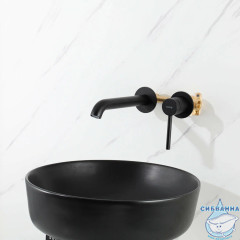 Встраиваемый смеситель для раковины Gappo G1206-6 (черный матовый)