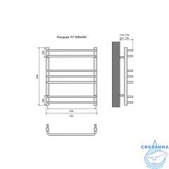 Полотенцесушитель водяной Aquatek Пандора П7 500х600 хром (нижнее подключение)
