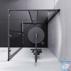 Душевое ограждение Am.Pm Gem 90x90 W93G-403-090BT профиль черный, стекло прозрачное (без поддона)