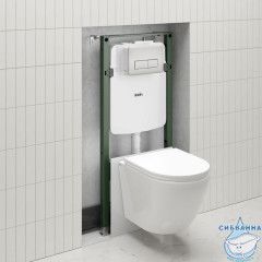 Комплект 3в1: подвесной унитаз, пневматическая инсталляция и клавиша смыва, Бэйсик (Basic), IDDIS, BASBQPA5i73