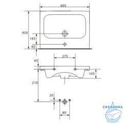 Раковина 60 см Cersanit Colour S-UM-COL60/1-w