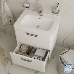 Тумба напольная с умывальником, белая, 60 см, Brick, IDDIS, BRI60WFi95K