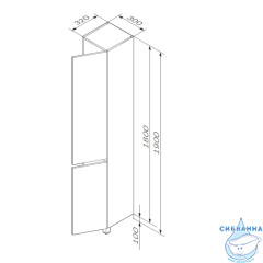 Шкаф пенал Am.Pm Gem S R 30 светлый дуб M91CSR0306OF