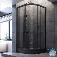 Душевое ограждение Am.Pm Gem W90G-401-090BT 90x90 профиль черный, стекло прозрачное (без поддона)
