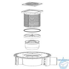 Дренажный трап для душа TECEdrainpoint S 130 с вертикальным выходом 3601300, с сухим затвором 3695005