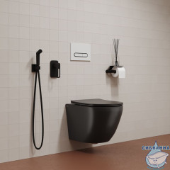 Гигиеническая лейка, черная матовая, IDDIS, SLMBL0Gi20