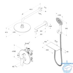 Душевая система Milardo Rora RORSB03M68 250 1 режим (хром)