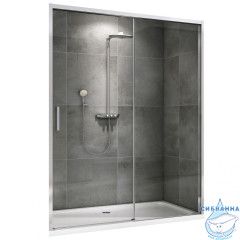 Дверь в нишу ABBER Komfort 130x200 AG93130 профиль хром, стекло прозрачное